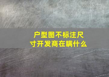 户型图不标注尺寸开发商在瞒什么