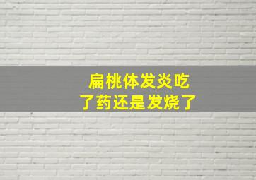 扁桃体发炎吃了药还是发烧了