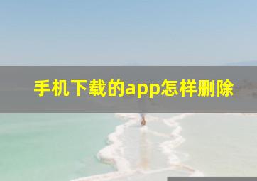 手机下载的app怎样删除