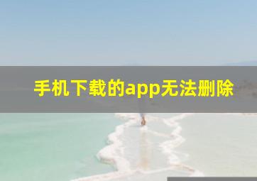 手机下载的app无法删除