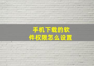 手机下载的软件权限怎么设置