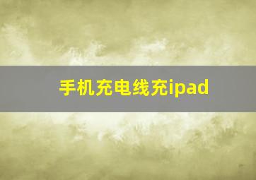 手机充电线充ipad