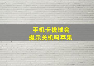 手机卡拔掉会提示关机吗苹果