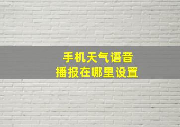 手机天气语音播报在哪里设置