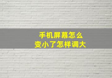 手机屏幕怎么变小了怎样调大