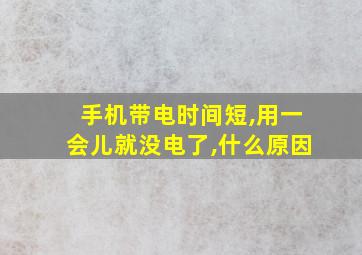 手机带电时间短,用一会儿就没电了,什么原因