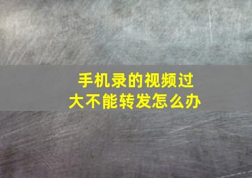 手机录的视频过大不能转发怎么办