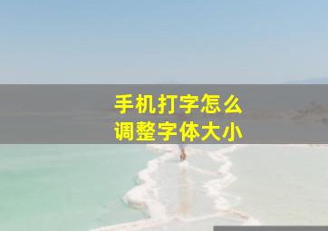 手机打字怎么调整字体大小