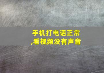 手机打电话正常,看视频没有声音