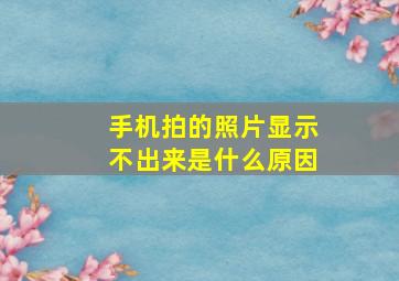 手机拍的照片显示不出来是什么原因