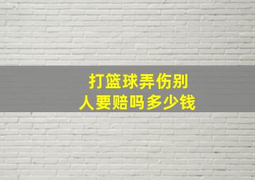 打篮球弄伤别人要赔吗多少钱