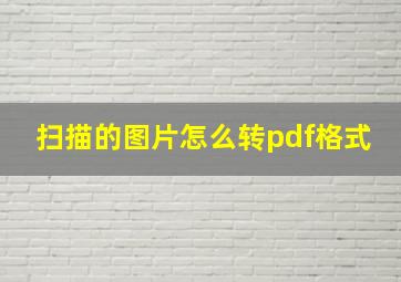 扫描的图片怎么转pdf格式