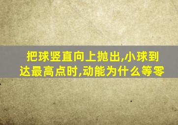 把球竖直向上抛出,小球到达最高点时,动能为什么等零