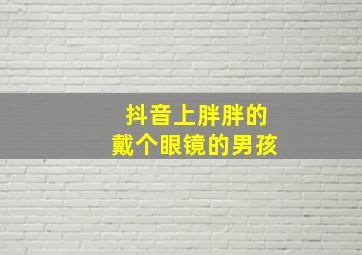 抖音上胖胖的戴个眼镜的男孩