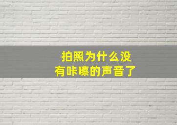 拍照为什么没有咔嚓的声音了