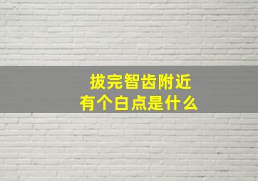 拔完智齿附近有个白点是什么