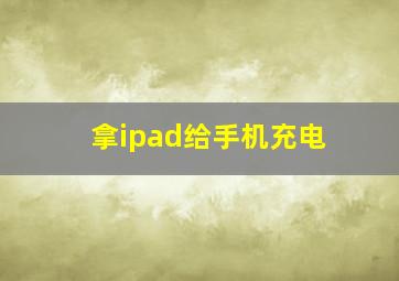 拿ipad给手机充电