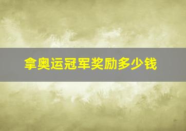 拿奥运冠军奖励多少钱