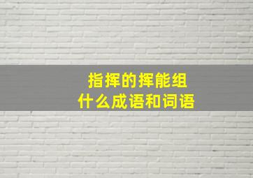 指挥的挥能组什么成语和词语