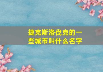 捷克斯洛伐克的一些城市叫什么名字