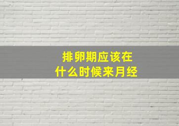 排卵期应该在什么时候来月经