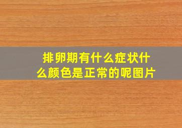 排卵期有什么症状什么颜色是正常的呢图片