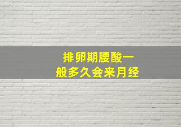 排卵期腰酸一般多久会来月经