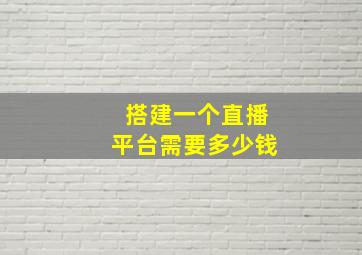 搭建一个直播平台需要多少钱