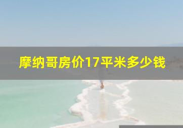 摩纳哥房价17平米多少钱