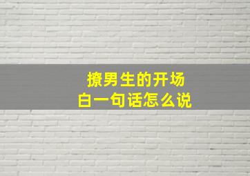 撩男生的开场白一句话怎么说