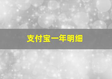 支付宝一年明细