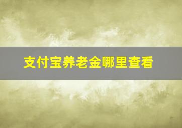 支付宝养老金哪里查看