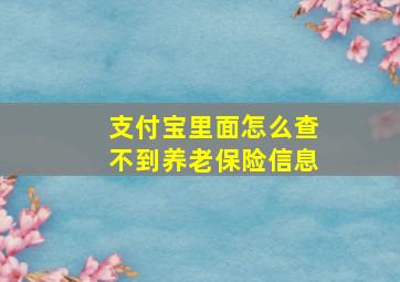 支付宝里面怎么查不到养老保险信息