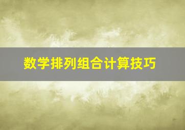 数学排列组合计算技巧