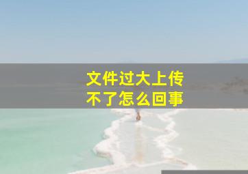 文件过大上传不了怎么回事