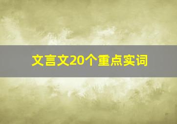 文言文20个重点实词