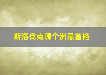 斯洛伐克哪个洲最富裕