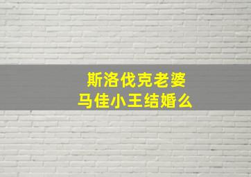 斯洛伐克老婆马佳小王结婚么