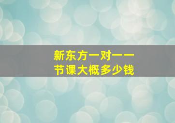 新东方一对一一节课大概多少钱