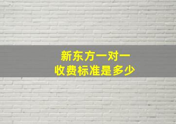 新东方一对一收费标准是多少