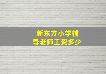 新东方小学辅导老师工资多少