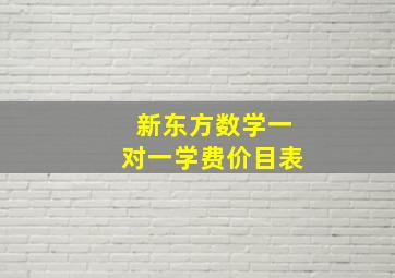 新东方数学一对一学费价目表