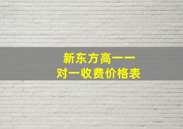 新东方高一一对一收费价格表