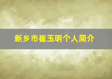 新乡市崔玉明个人简介