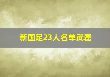 新国足23人名单武磊