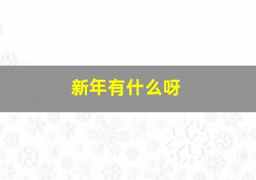 新年有什么呀