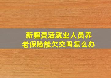 新疆灵活就业人员养老保险能欠交吗怎么办