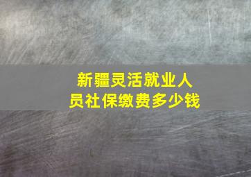 新疆灵活就业人员社保缴费多少钱