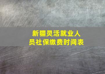 新疆灵活就业人员社保缴费时间表