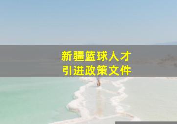 新疆篮球人才引进政策文件